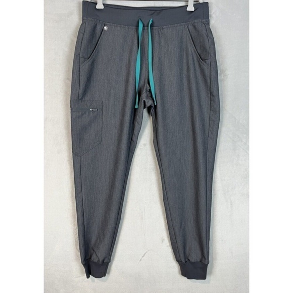 FIGS Pants Women M Heather Gray Zamora Pocket Drawstring Scrub Jogger Medical